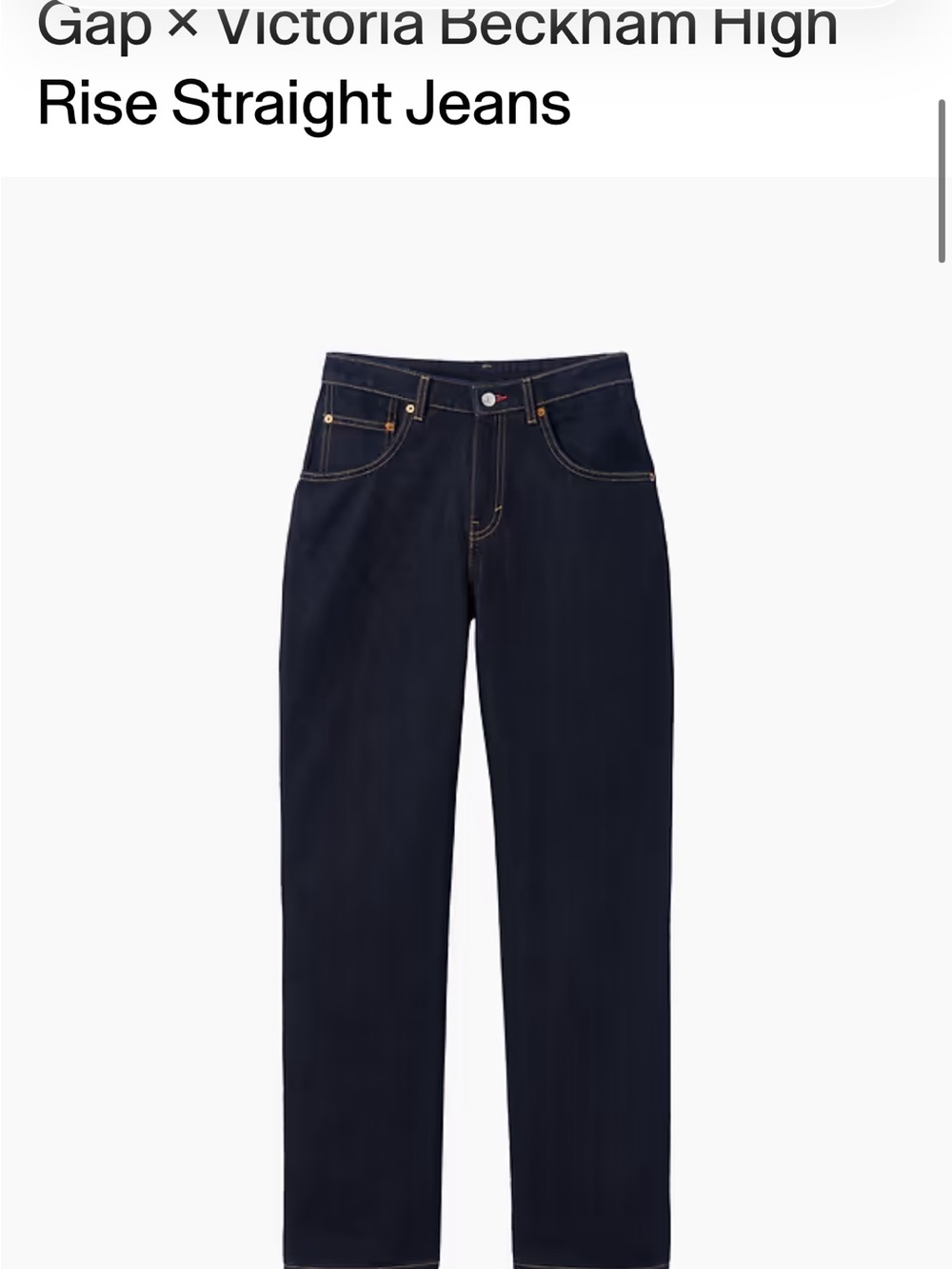 GAP x Victoria Beckham High Rise Straight Jean